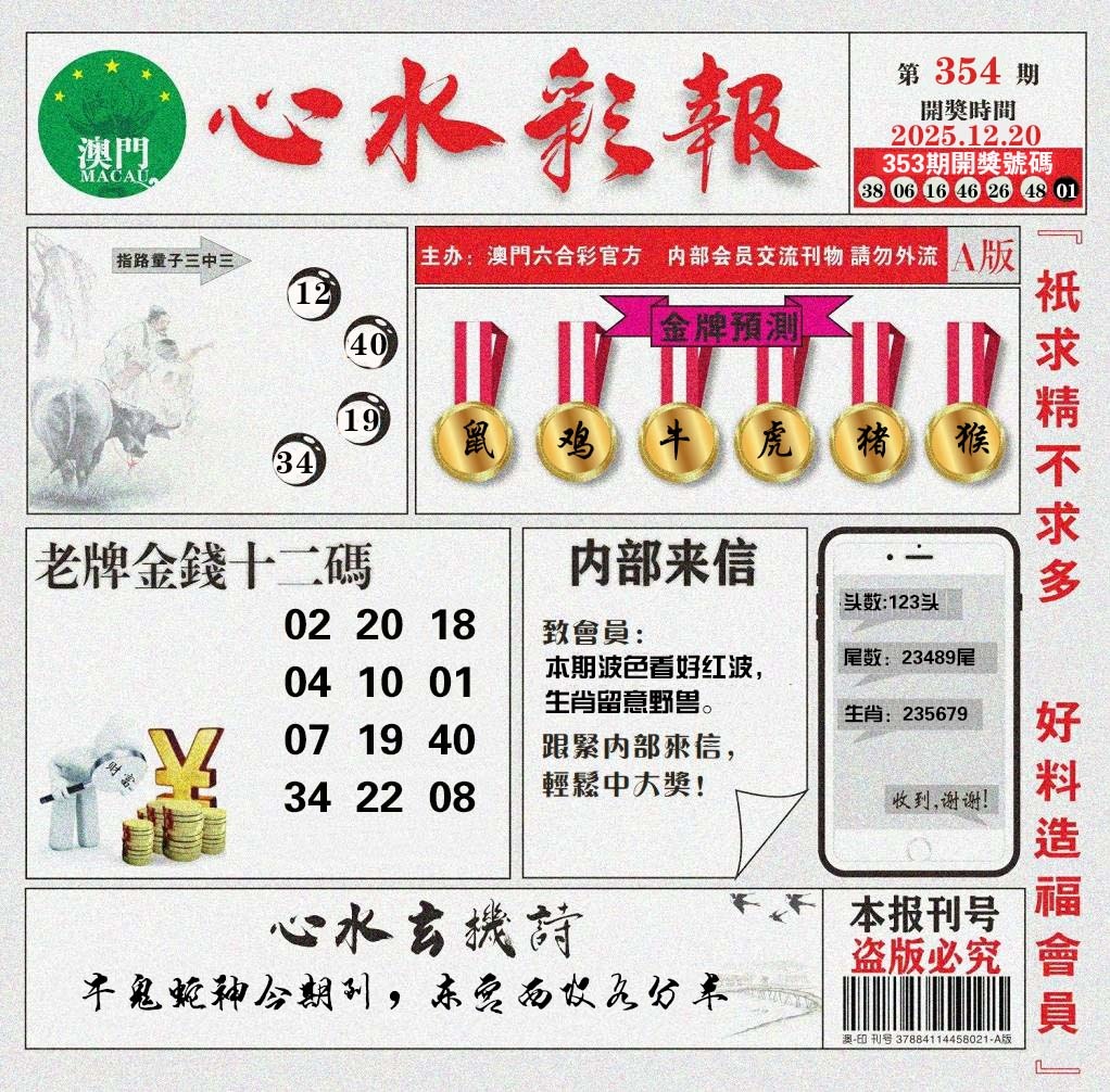 354期心水彩报[图]