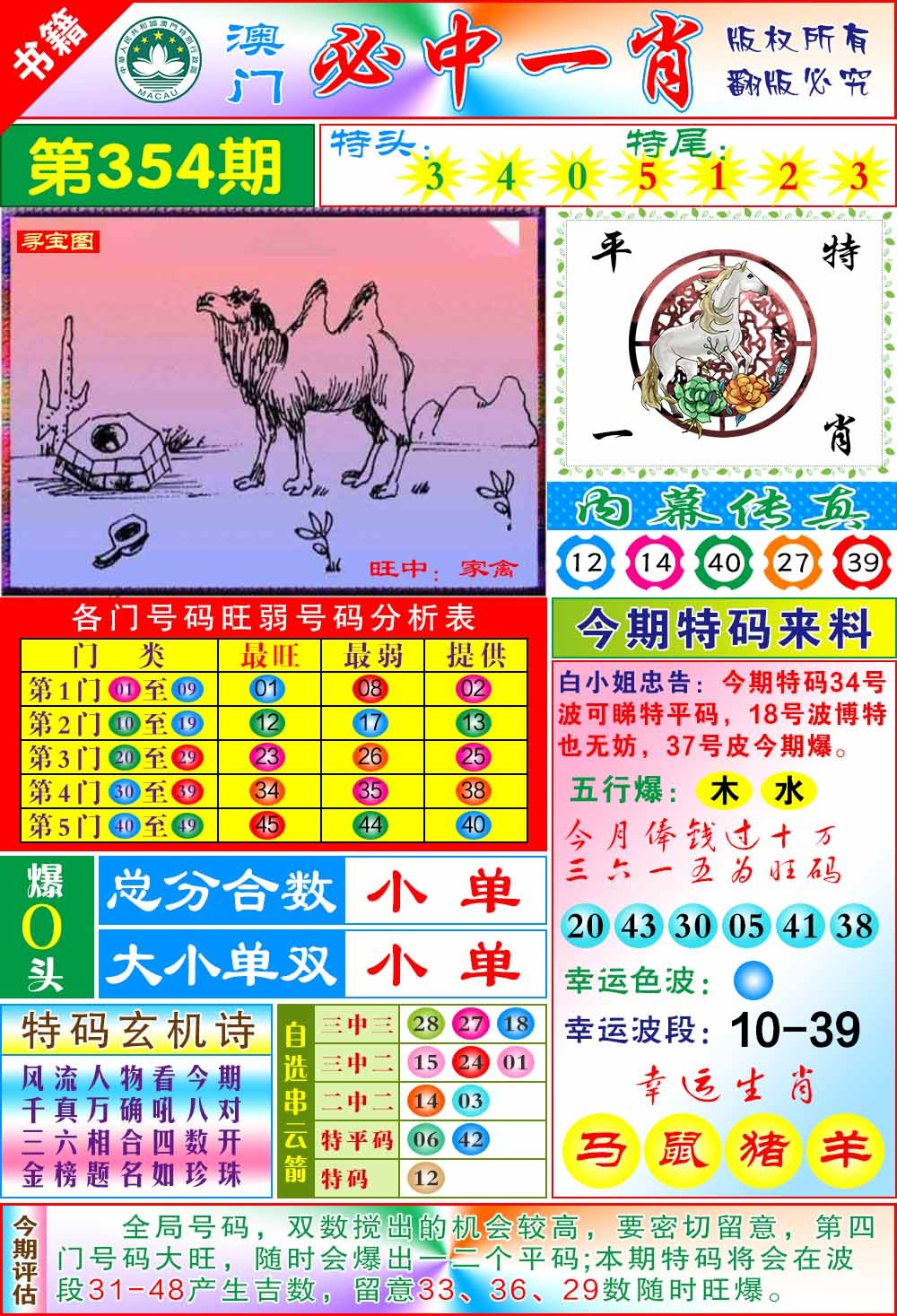 354期澳门玄机一特[图]