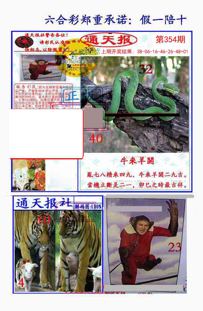 354期假一陪十通天报[图]