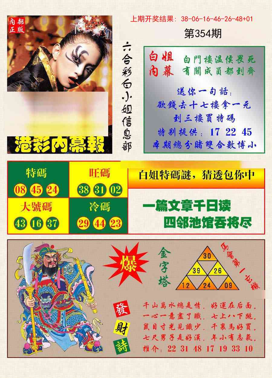 354期港彩内幕报[图]