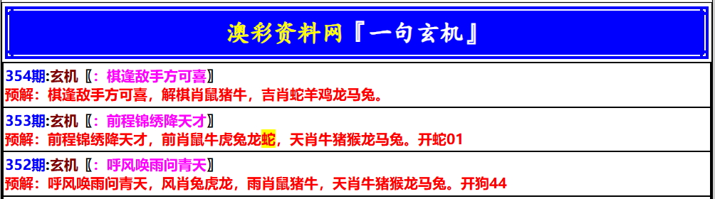 354期澳门一句玄机[图]